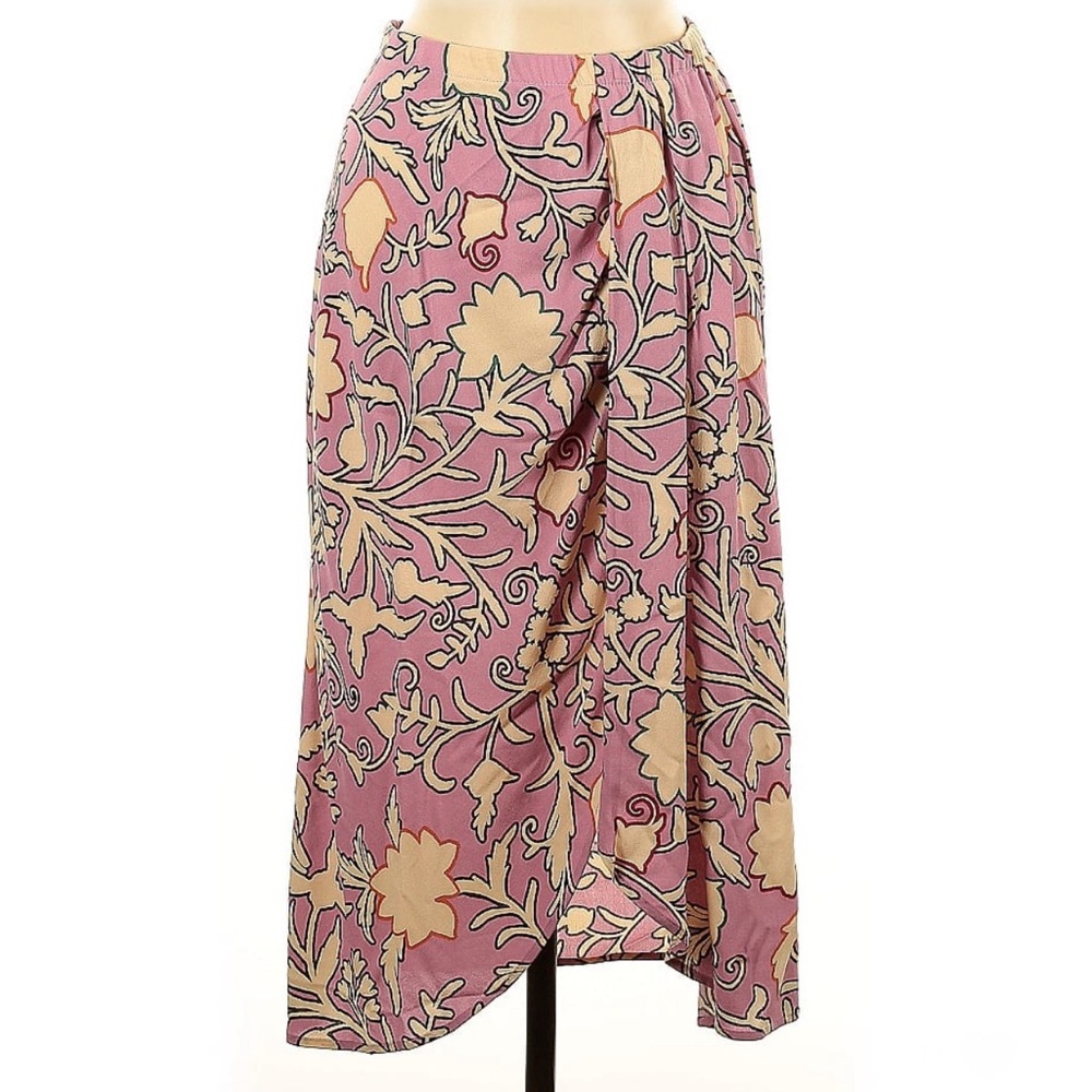 Knox Rose XS midi calf skirt pink floral